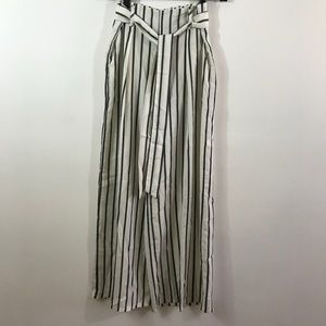 Striped Zip Back Flowy Pants